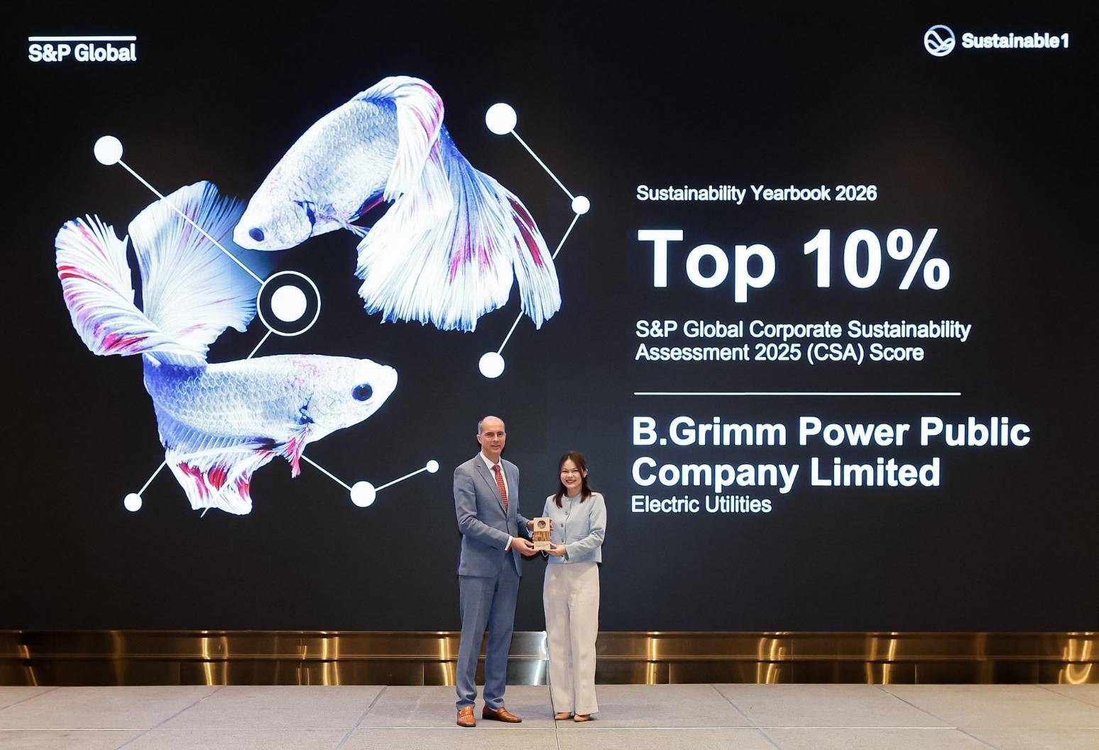 บี.กริม เพาเวอร์ สร้างความเชื่อมั่นให้คู่ค้าและนักลงทุน รักษาตำแหน่ง Top 10% ใน S&P Global Sustainability Yearbook 2026 ต่อเนื่อง 5 ปีซ้อน